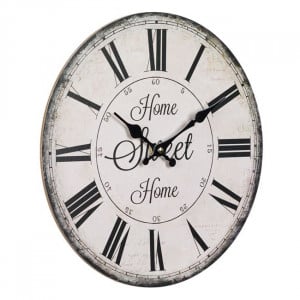 Ceas Vintage de perete din lemn, diametru 34 cm, Home Sweet Home - Img 2