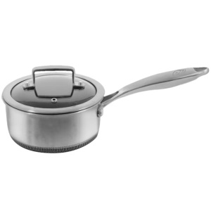 Cratia otel cu coada si capac, dimensiune 16x8.5 cm, 1.5 l, acoperire antiaderenta rezistenta la zgarieturi, Oti HEXA MAGIC