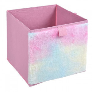 Cutie pentru depozitare fara capac, dimensiune 20x20x20 cm, Roz curcubeu