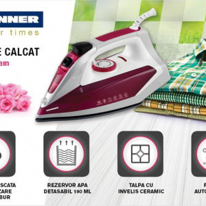 Fier de calcat Heinner VelvetSteam HSI-2200PP, 2400 W, rezervor apa detasabil 190 ml - Img 2