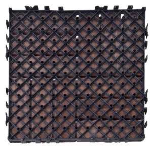 Gresie decorativa din lemn cu baza din plastic rezistent, dimensiune 30x30x2 cm, Maro - Img 2