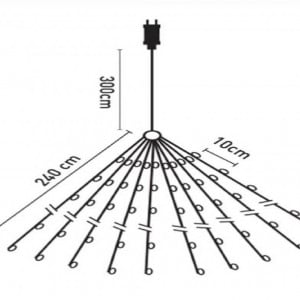 Instalatie de Lumini Palmieri cu 250 de becuri LED Alb Cald 5.40m - Img 2