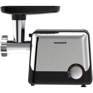 Masina de tocat Heinner DualSteel HMG-2100BKS3, 2100W, 1.8 kg/min, 2 viteze + Reverse, accesoriu rosii, accesorii kibbe si carnati