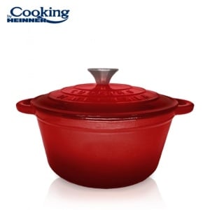 Oala cu capac Cooking by Heinner Red Line, fonta emailata, 22 x 9.5 cm, 2.9 L, HR-KN-C29