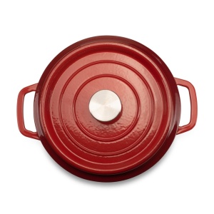 Oala fonta emailata, diametru 22 cm, adancime 10 cm, greutate 4 kg, interior antiaderent, capacitate 3l, Hausberg H742 - Img 7