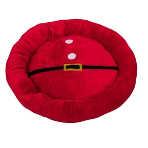 Patut moale si calduros pentru animale, diametru 75 cm, baza antiaderenta, model de Craciun - Img 3