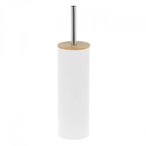 Perie metalica pentru WC, dimensiune 9.5x39 cm, Alba