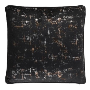 Perna decorativa catifelata, dimensiune 45x45x10 cm, Neagra - Img 1