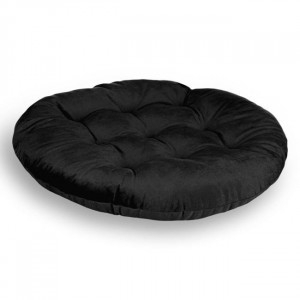 Perna decorativa rotunda pentru scaun, doua fete, diametru 40 cm, Velvet negru - Img 3