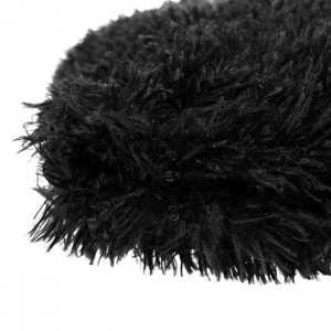 Perna decorativa shaggy din imitatie de blana, doua fete, dimensiune 51x51x12 cm, Neagra - Img 4