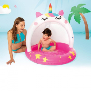 Piscina pentru copii cu copertina, dimensiune 1.02 x 1.02 m, Unicorn - Img 2