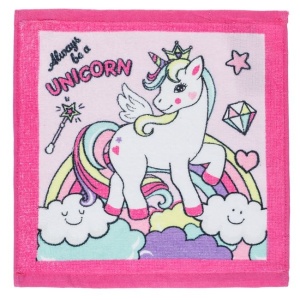 Prosopel pentru copii din bumbac, dimensiune 30 x 30 cm, model Unicorn