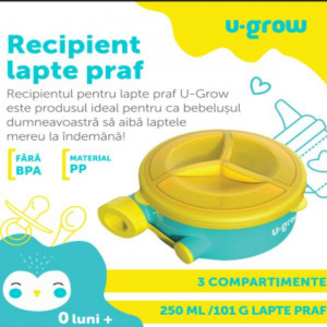 Recipient lapte praf cu 3 compartimente, 250 ml, U-Grow - Img 3