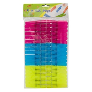 Set 36 carlige din plastic pentru rufe, dimensiune 8 cm, Multicolor - Img 2