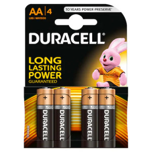 Set 4 Baterii alcaline Duracell Basic AA, LR06