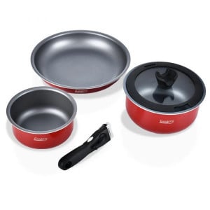 Set pentru gatit 5 piese din aluminiu, maner detasabil, Heinner HR-TF-S5PST - Img 3