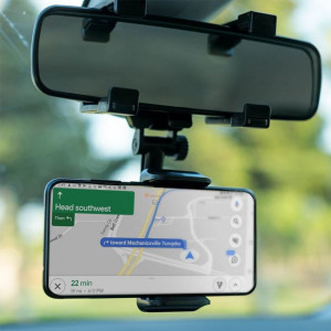 Suport auto pentru telefon cu prindere de oglinda, dimensiune 12 x 17 x 8 cm, compatibil cu pana la 3.5'' - Img 3