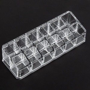 Suport organizator pentru oje, 12 compartimente, dimensiune 17 x 7 x 3 cm, transparent - Img 3