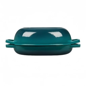 Tava din fonta emailata cu capac inalt, 33×23×14 cm, 8 L
