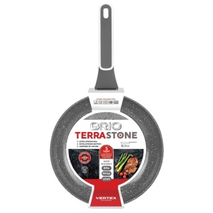 Tigaie aluminiu forjat, acoperire marmorata 5 straturi, baza inductie, diametru 24 cm, Brio Terra Stone - Img 2