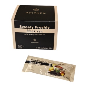 Ceai negru cu miere și lămâie Natural, gata în câteva secunde | Sweety Freshly, 20 plicuri x 20g