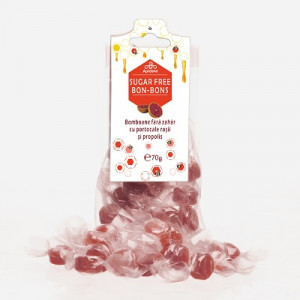 Bomboane fara zahar cu portocale rosii si propolis, 70 g