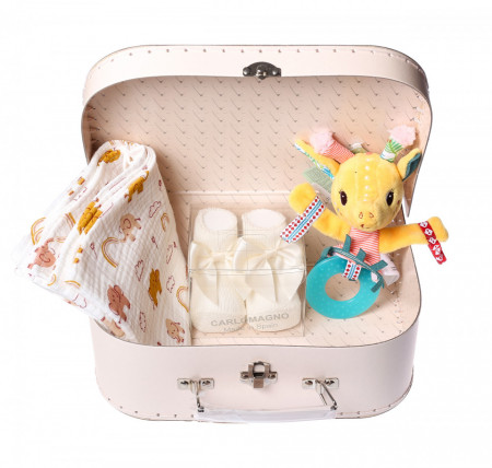 Set cadou bebelusi in valiza "Space Peach" Zia