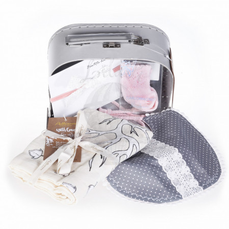 Set cadou bebelusi in valiza "Unicorn Grey"