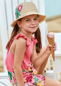 set vara bete bumbac organic, bluza si pantaloni scurti - producator Mayoral