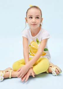 set vara fete bumbac sustenabil, bluza si colanti model lamai - producator Mayoral