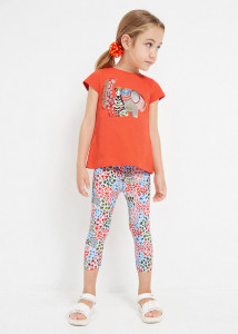 set vara fete bumbac sustenabil, bluza si colanti - producator Mayoral