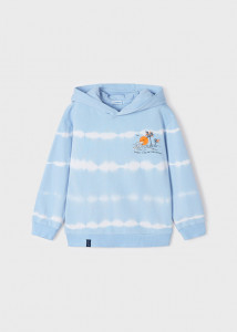 Hanorac cu gluga tie dye bleu - Img 3