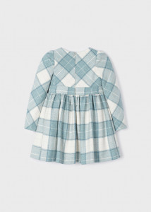Rochie bleu in carouri cu fundita - Img 3