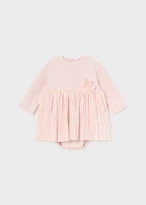 Rochie catifea plisata roz - Img 1