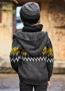Jacheta tricot cu gluga - Img 2