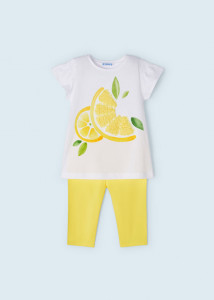 set vara fete bumbac sustenabil, bluza si colanti model lamai - producator Mayoral