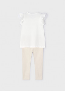 Set fete pantalon si bluza alb bej Mayoral
