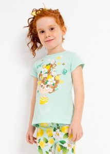 set vara fete bumbac sustenabil, bluza si colanti model lamai - producator Mayoral