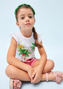 set vara bete bumbac organic, bluza si pantaloni scurti - producator Mayoral