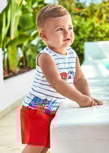 Tricou cu maneca scurta baiat , bermude, maieu, 100% bumbac, producator Mayoral