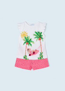 set vara bete bumbac organic, bluza si pantaloni scurti - producator Mayoral