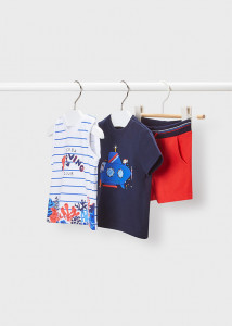 Tricou cu maneca scurta baiat , bermude, maieu, 100% bumbac, producator Mayoral