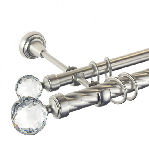 Kula crystal dupla karnis twist - dupla 25/19 crystal - matt króm