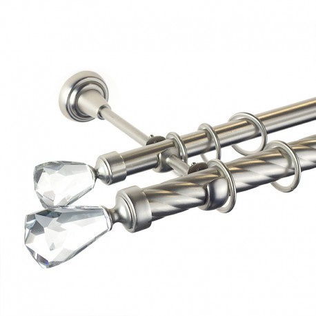 Crystal dupla karnis twist - dupla 25/19 crystal - matt króm