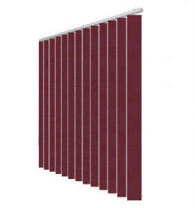 Szalagfüggöny, textil lamellas árnyékoló függöny 127mm - Cora 5064 bordo - Img 1