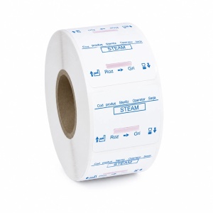 Etichete dublu adezive cu indicator abur 29x28mm manuale pentru sterilizare