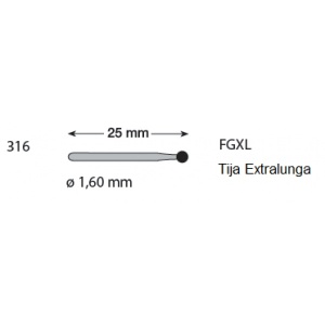 Freza diamantata globulara 801-FGXL - Img 2