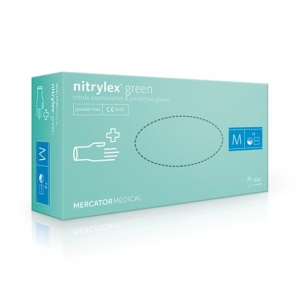 Mănuși nitril nepudrate Nitrylex Green verzi 100 buc