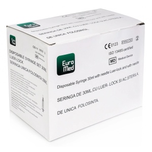 Seringi PC 30 ml Luer Lock PRIMA 40 buc de unică folosință