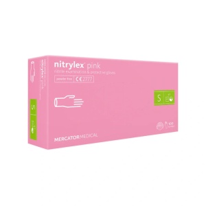 Mănuși nitril nepudrate Nitrylex Pink roz 100 buc